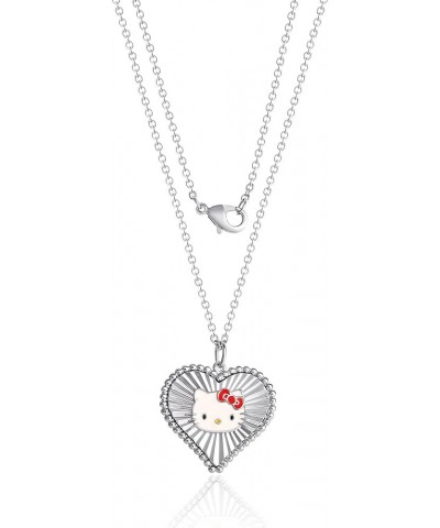 Sanrio Womens Starburst Heart Pendant Necklace 18" - Officially Licensed Necklace Silver $14.35 Necklaces