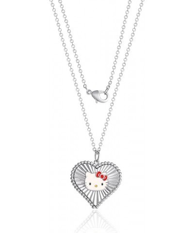 Sanrio Womens Starburst Heart Pendant Necklace 18" - Officially Licensed Necklace Silver $14.35 Necklaces