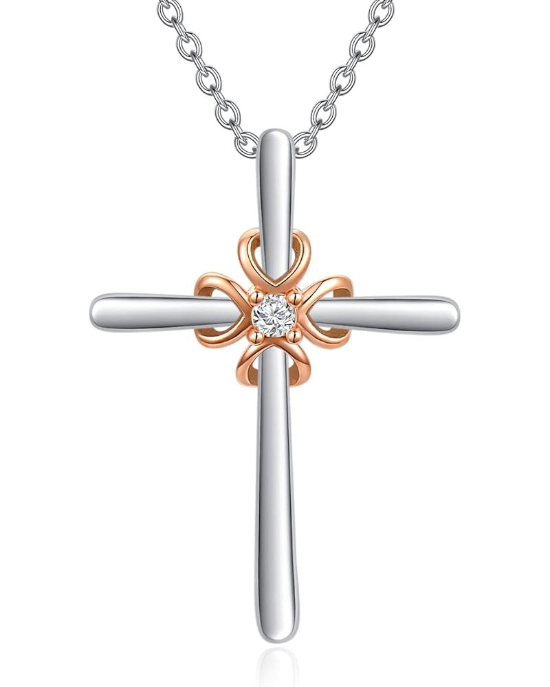 Cross Pendant Necklace 925 Sterling Silver Cross Necklace Religious Jewelry Birthday Christmas Gifts for Women Her Girls Teen...