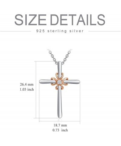 Cross Pendant Necklace 925 Sterling Silver Cross Necklace Religious Jewelry Birthday Christmas Gifts for Women Her Girls Teen...