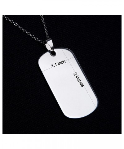 Personalized Custom Message Engraved Stainless Steel Necklace Military Large Dog Tag Pendant w/24 inch Chain,Jewelry Box,Keyr...