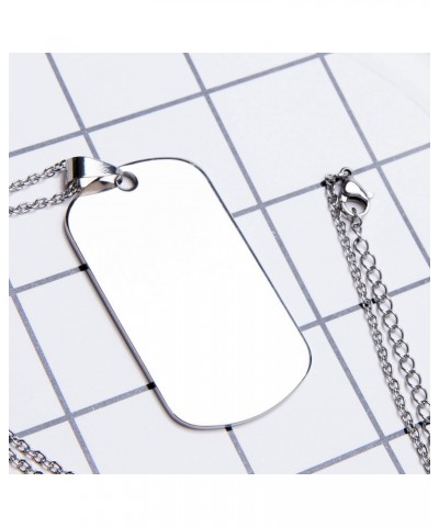 Personalized Custom Message Engraved Stainless Steel Necklace Military Large Dog Tag Pendant w/24 inch Chain,Jewelry Box,Keyr...