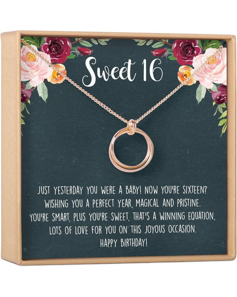 Infinity Sweet Sixteen Necklace | Modern Jewelry Pendant with Heartfelt Card for Women and Girls | Perfect 16th Birthday Gift...