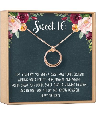 Infinity Sweet Sixteen Necklace | Modern Jewelry Pendant with Heartfelt Card for Women and Girls | Perfect 16th Birthday Gift...