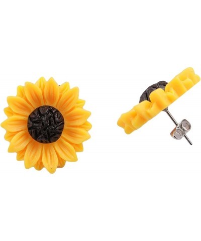 GUAngqi Handmade Sunflower Earrings Personalized Resin Yellow Flower Studs Earrings Cute Jewelry Gift for Women,Style 1 Style...