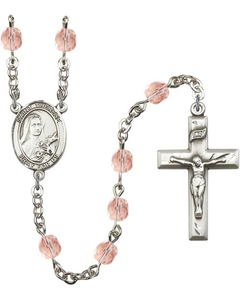 October Birth Month Prayer Bead Rosary with Patron Saint Centerpiece, 19 Inch Saint Therese of Lisieux $58.84 Necklaces