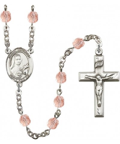 October Birth Month Prayer Bead Rosary with Patron Saint Centerpiece, 19 Inch Saint Therese of Lisieux $58.84 Necklaces