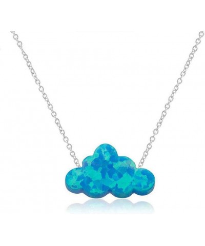 Opal Necklace Resin Cloud Necklace for Women Blue White Cloud Pendant Necklace Tiny Imitation Opal Necklace Clavicle Chain Ho...