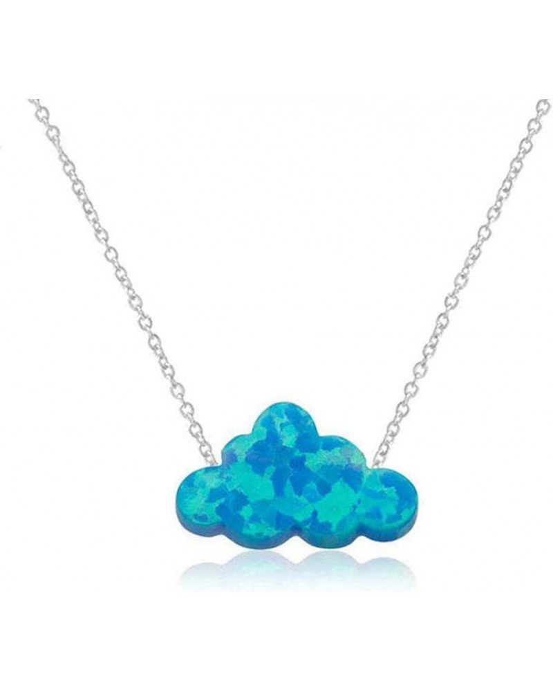 Opal Necklace Resin Cloud Necklace for Women Blue White Cloud Pendant Necklace Tiny Imitation Opal Necklace Clavicle Chain Ho...