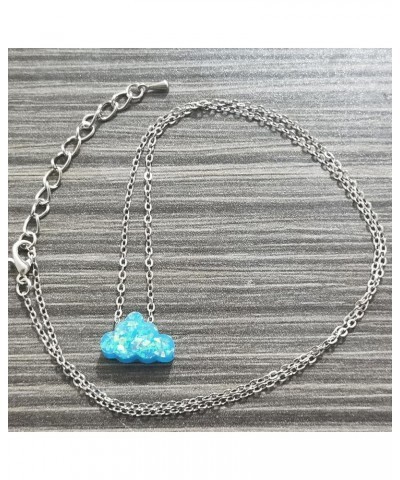 Opal Necklace Resin Cloud Necklace for Women Blue White Cloud Pendant Necklace Tiny Imitation Opal Necklace Clavicle Chain Ho...