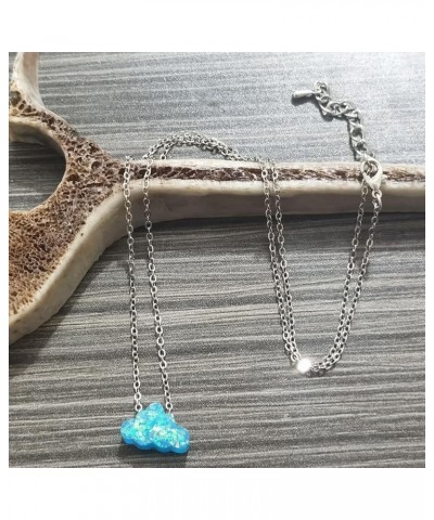 Opal Necklace Resin Cloud Necklace for Women Blue White Cloud Pendant Necklace Tiny Imitation Opal Necklace Clavicle Chain Ho...