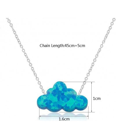 Opal Necklace Resin Cloud Necklace for Women Blue White Cloud Pendant Necklace Tiny Imitation Opal Necklace Clavicle Chain Ho...