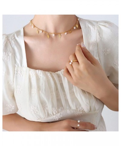 Freshwater Pearl Necklace Gold Plated Choker Necklace Small White Pearl Choker Jewelry Gifts Baroque pearl $10.19 Necklaces