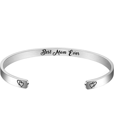 Inspirational Cuff Bangle Bracelet for Women Teen Girls Personalized Motivational Mantra Engraved 316L Surgical Stainless Ste...