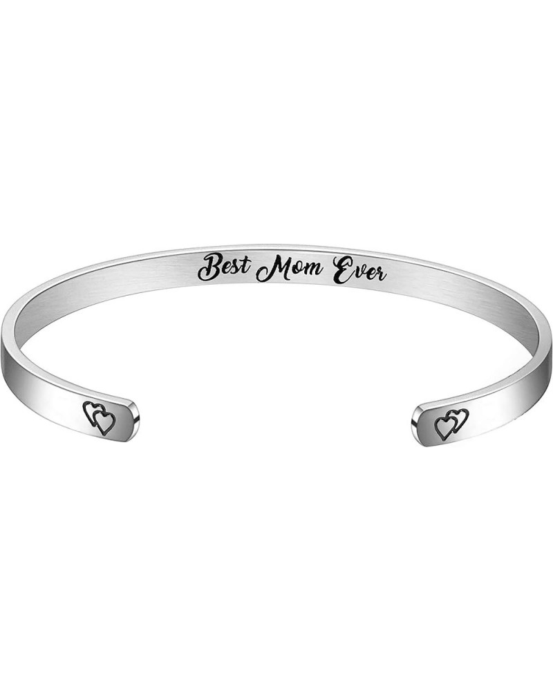 Inspirational Cuff Bangle Bracelet for Women Teen Girls Personalized Motivational Mantra Engraved 316L Surgical Stainless Ste...