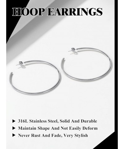 Fashion Star Hoop Earrings for Women Stainless Steel/18K Gold/Black Plated Big Earring Hoops Fit Sensitive Ears(with Gift Box...