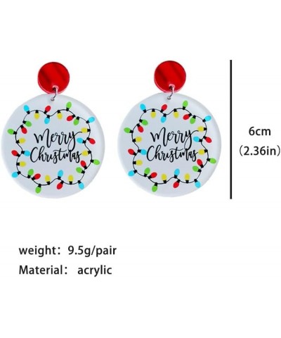 Colorful Christmas Tree Star Resin Acrylic Dangle Earrings for Women Girls Lightweight Leopard Floral Cow Print Fur Leather S...