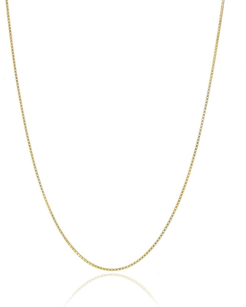 18K Gold over Sterling Silver .8mm Thin Italian Box Chain Necklace for Women and Men, Sizes 14" - 40 22 inch $16.03 Necklaces