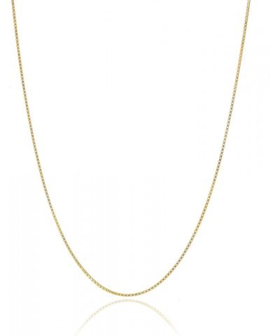 18K Gold over Sterling Silver .8mm Thin Italian Box Chain Necklace for Women and Men, Sizes 14" - 40 22 inch $16.03 Necklaces