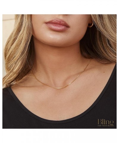 18K Gold over Sterling Silver .8mm Thin Italian Box Chain Necklace for Women and Men, Sizes 14" - 40 22 inch $16.03 Necklaces