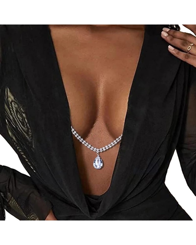 Rhinestone Bra Body Chain Jewelry Crystal Waterdrop Tassel Nipple Chain Rhinestone Non Piercing Nipple Jewelry Sexy Lingerie ...