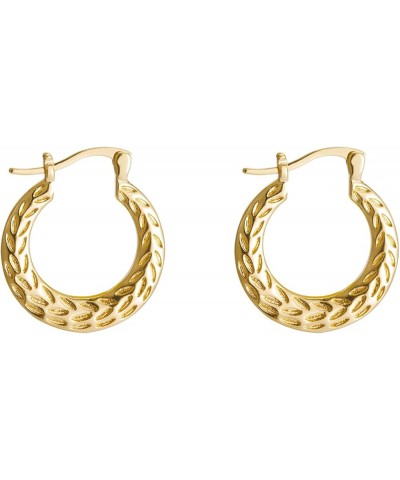 18K Gold Silver Hoop Earrings for Women, Statement Chunky Gold Knot Huggie Hoops Earrings Medium, Trendy Jewelry Gifts gold-l...