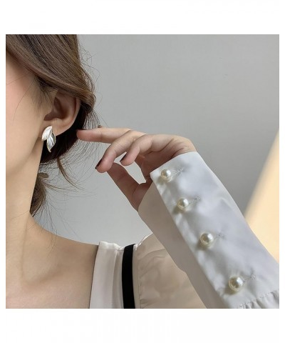 Leaf Earrings Fashion Leaf Stud Earrings for Women Enamel Earrings Grey Leaf Earrings Fashionable Minimalist Leaf Earrings Wo...