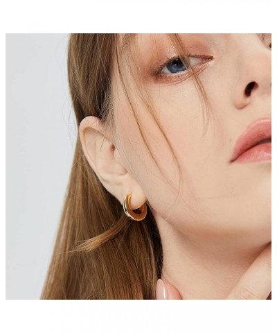 Earrings for Women Gold Hoop Earrings 18K Gold Plated Hypoallergenic Lightweight Chunky Thick Open Hoops Gold Earrings for Wo...