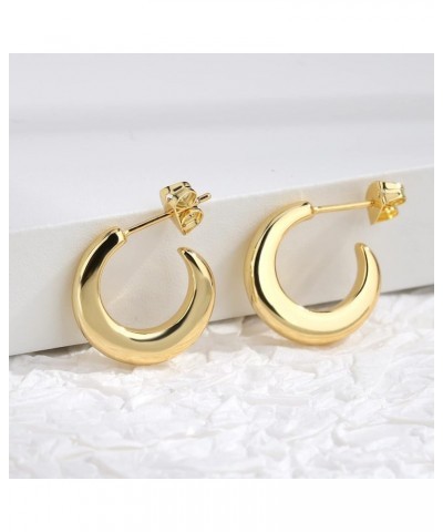 Earrings for Women Gold Hoop Earrings 18K Gold Plated Hypoallergenic Lightweight Chunky Thick Open Hoops Gold Earrings for Wo...