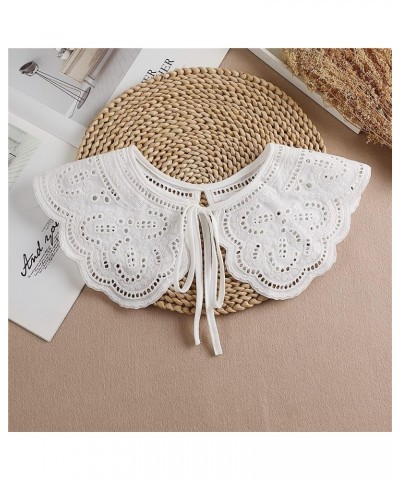 White Detachable Collar Floral Fake Collar Mini Cape False Collar for Women Girls D-white $8.79 Necklaces