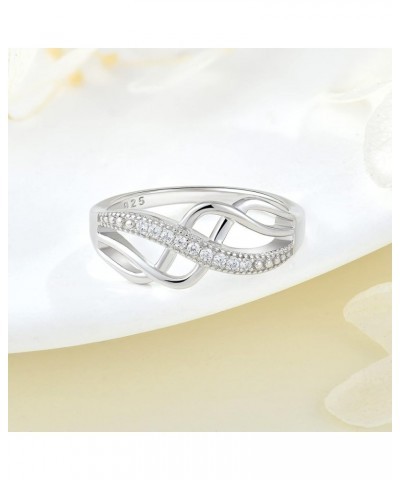 Women Ring 925 Sterling Silver 3A Cubic Zirconia Crisscross Promise Ring for Women Girl white gold color $22.08 Others