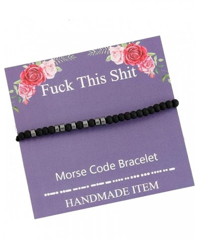 Fuck This Shit Morse Code Bracelet Humor Gift Funny Rude Quote Jewelry Humor Gift Sarcastic Gift for Friend silver $10.02 Bra...