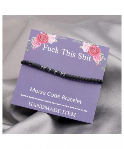 Fuck This Shit Morse Code Bracelet Humor Gift Funny Rude Quote Jewelry Humor Gift Sarcastic Gift for Friend silver $10.02 Bra...