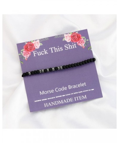 Fuck This Shit Morse Code Bracelet Humor Gift Funny Rude Quote Jewelry Humor Gift Sarcastic Gift for Friend silver $10.02 Bra...