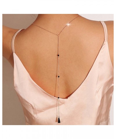 Crystal Body Chain Silver Pendant Body Chain Rave Rhinestone Necklace Back Chain Party Body Jewelry for Women $6.96 Body Jewelry