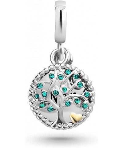 Grandma Birthday Family Tree of life Birthstone Heart silver Dangle Bead Charms for Bracelets $5.94 Bracelets