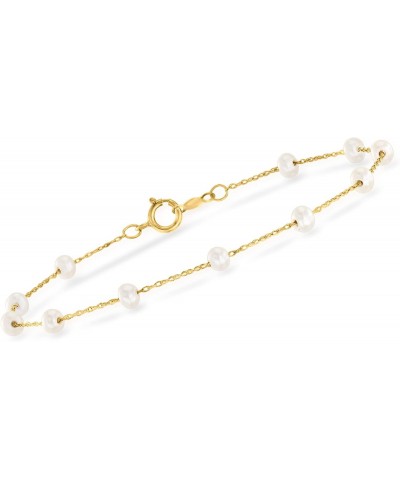 Ross-Simons 3-3.5mm Cultured Pearl Station Bracelet in 14kt Yellow Gold. 8 inches $46.80 Bracelets