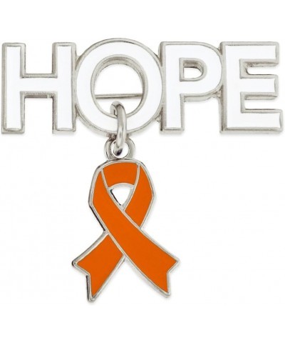 Hope with Orange Awareness Ribbon Charm Enamel Brooch Pin 1 Piece $13.54 Brooches & Pins