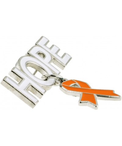 Hope with Orange Awareness Ribbon Charm Enamel Brooch Pin 1 Piece $13.54 Brooches & Pins