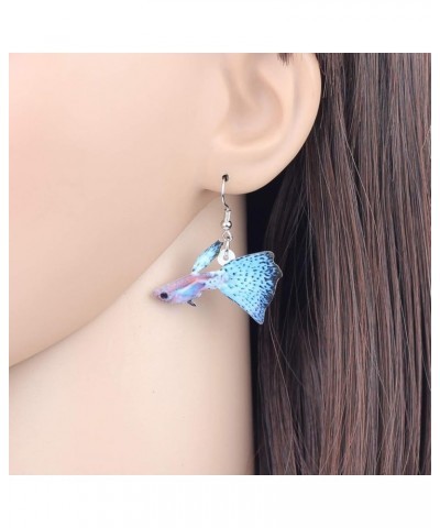 Acrylic Rainbow Tropical Fish Earrings Dangle Cute Ocean Animals Jewelry For Women Girls Kids Gifts Charms Tropical Guppy Fis...