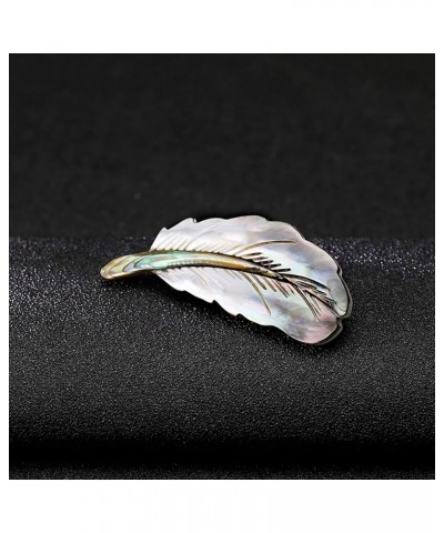 Christmas Brooches and Pins for Women Feather Fashion Shell Ladies Brooch Brooch Pearl Vintage Brooch - Girl Wedding Brooch B...