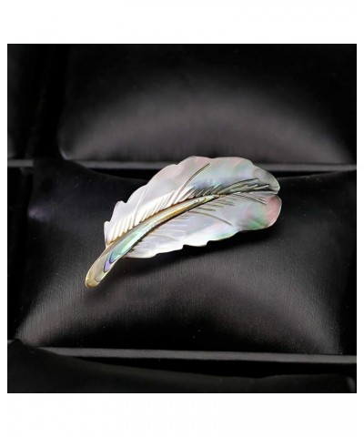 Christmas Brooches and Pins for Women Feather Fashion Shell Ladies Brooch Brooch Pearl Vintage Brooch - Girl Wedding Brooch B...