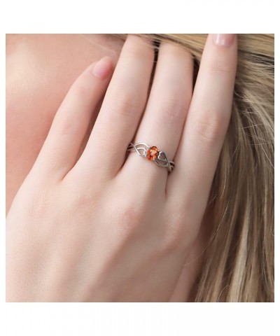 925 Sterling Silver Orange Sapphire Ring For Women (0.55 Cttw, Oval 6X4MM, Gemstone Birthstone, Available In Size 5, 6, 7, 8,...