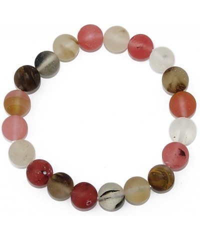 10mm Natural Earth Healing Semi Precious Round Gemstone Beaded Stretch Bracelet for Women Men Mixed Agate $11.20 Bracelets