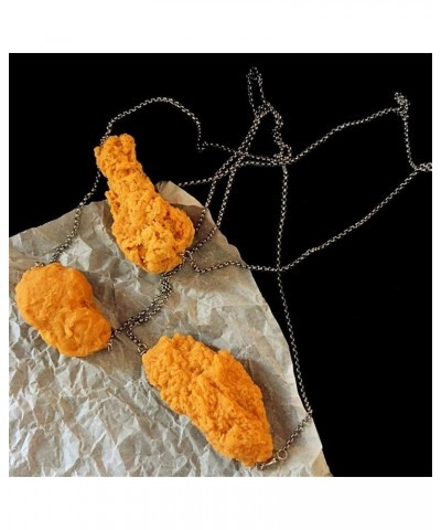 Simulation Fried Chicken Pendant Necklace Lovely Funny Hanmade Simulation Food Chicken Legs Wings Necklace Resin Creative Bar...