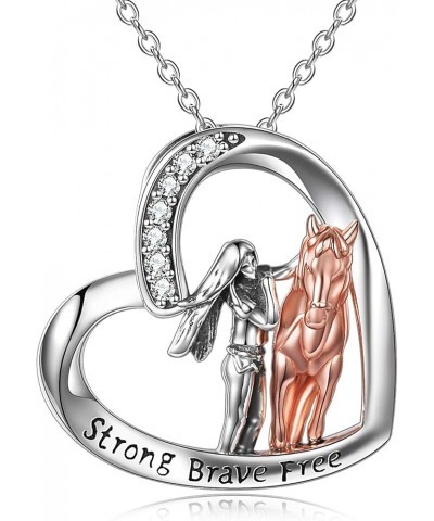 Horse Pendant Necklace Jewelry Sterling Silver Girls with Horse Gift for Women Girls 18 Rose Horse Necklace $20.90 Necklaces