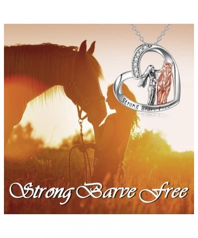 Horse Pendant Necklace Jewelry Sterling Silver Girls with Horse Gift for Women Girls 18 Rose Horse Necklace $20.90 Necklaces