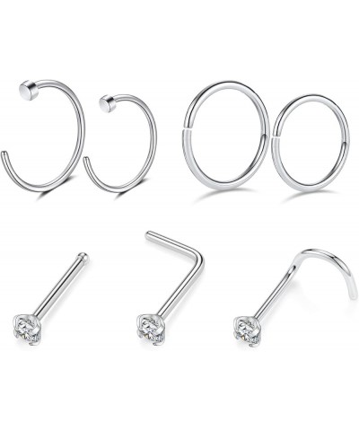 G23 Titanium Nose Ring Hoop 20G 18G Nose Rings Studs Screw L-Shaped Nose Hoop Nose Stud Tragus Cartilage Helix Earrings Hoop ...