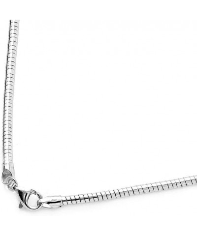 1mm, 1.2mm, 1.5mm, 2mm Sterling Silver Round Omega Chain Necklace, Made in Italy 1.2mm-16 $15.59 Necklaces