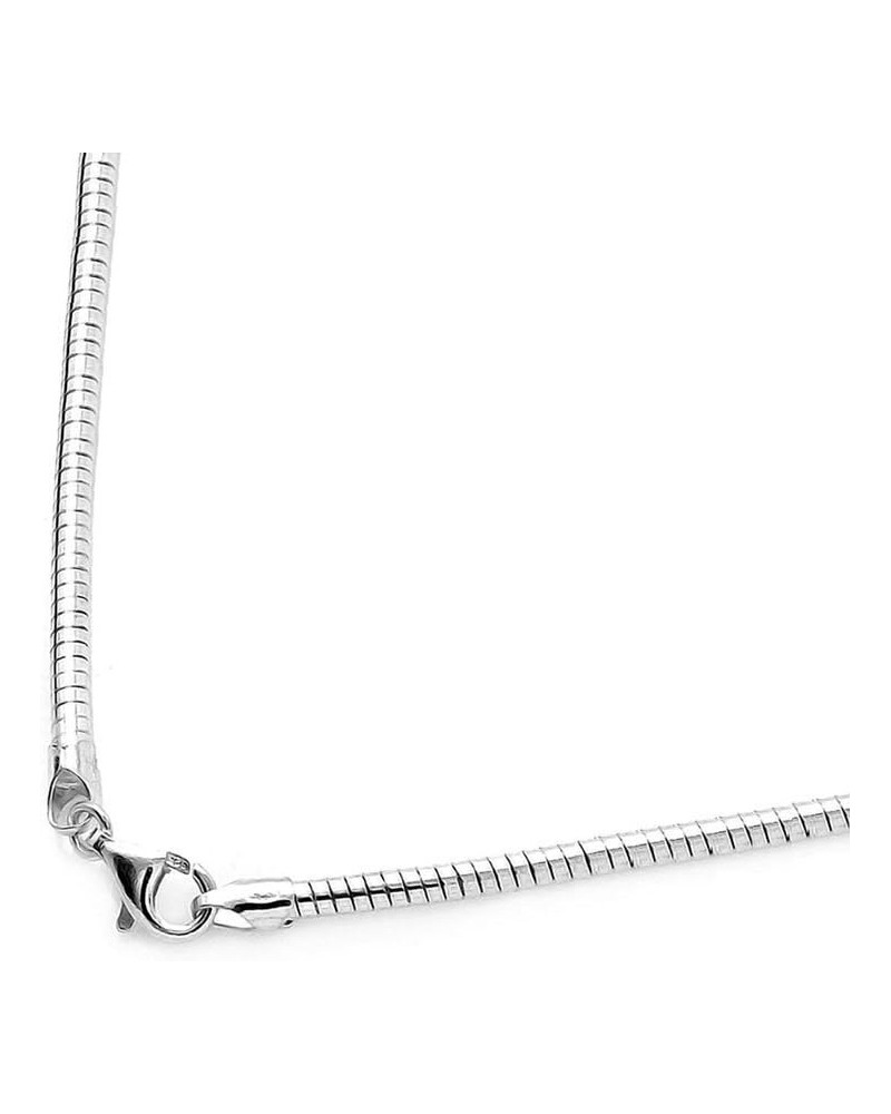 1mm, 1.2mm, 1.5mm, 2mm Sterling Silver Round Omega Chain Necklace, Made in Italy 1.2mm-16 $15.59 Necklaces